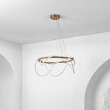 Riya 25" Contemporary Minimalist 360 Adjustable Silicone Neon Rope Dimmable Integrated LED Chandelier