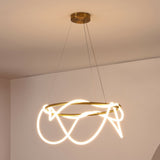 Riya 25" Contemporary Minimalist 360 Adjustable Silicone Neon Rope Dimmable Integrated LED Chandelier