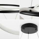 Riya 25" Contemporary Minimalist 360 Adjustable Silicone Neon Rope Dimmable Integrated LED Chandelier