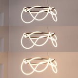 Riya 25" Contemporary Minimalist 360 Adjustable Silicone Neon Rope Dimmable Integrated LED Chandelier