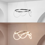 Riya 25" Contemporary Minimalist 360 Adjustable Silicone Neon Rope Dimmable Integrated LED Chandelier