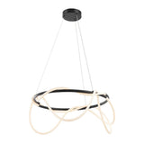 Riya 25" Contemporary Minimalist 360 Adjustable Silicone Neon Rope Dimmable Integrated LED Chandelier
