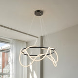 Riya 25" Contemporary Minimalist 360 Adjustable Silicone Neon Rope Dimmable Integrated LED Chandelier