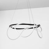 Riya 25" Contemporary Minimalist 360 Adjustable Silicone Neon Rope Dimmable Integrated LED Chandelier