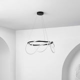 Riya 25" Contemporary Minimalist 360 Adjustable Silicone Neon Rope Dimmable Integrated LED Chandelier