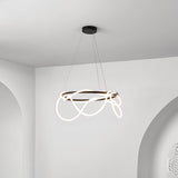 Riya 25" Contemporary Minimalist 360 Adjustable Silicone Neon Rope Dimmable Integrated LED Chandelier