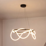 Riya 25" Contemporary Minimalist 360 Adjustable Silicone Neon Rope Dimmable Integrated LED Chandelier