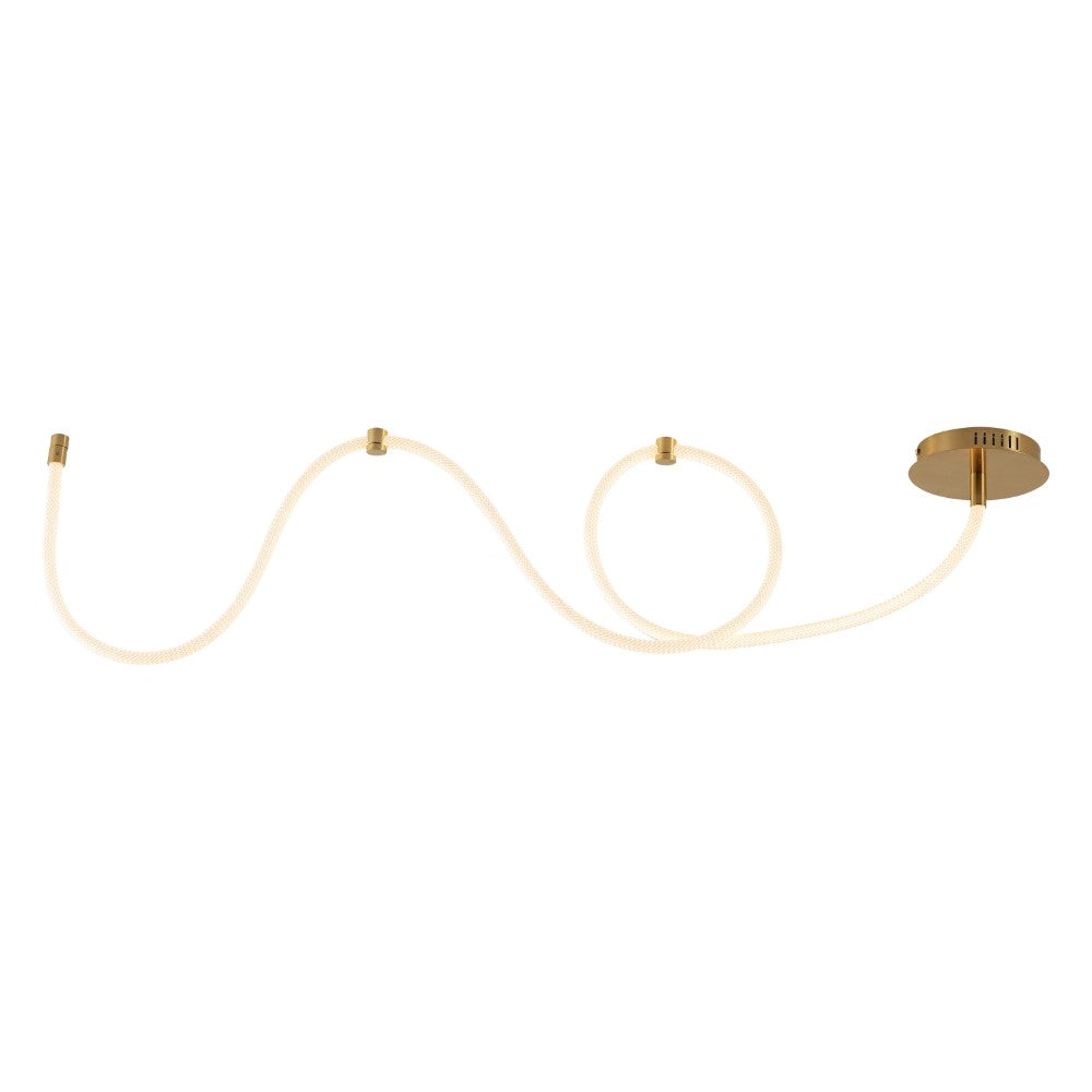 Serafina 55" Contemporary Minimalist 360 Adjustable Silicone Neon Rope Dimmable Linear Integrated LED Flush Mount