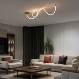 Serafina 55" Contemporary Minimalist 360 Adjustable Silicone Neon Rope Dimmable Linear Integrated LED Flush Mount
