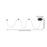 Serafina 55" Contemporary Minimalist 360 Adjustable Silicone Neon Rope Dimmable Linear Integrated LED Flush Mount