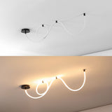 Serafina 55" Contemporary Minimalist 360 Adjustable Silicone Neon Rope Dimmable Linear Integrated LED Flush Mount