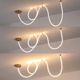 Serafina 62" Contemporary Minimalist 360 Adjustable Silicone Neon Rope Dimmable Linear Integrated LED Flush Mount