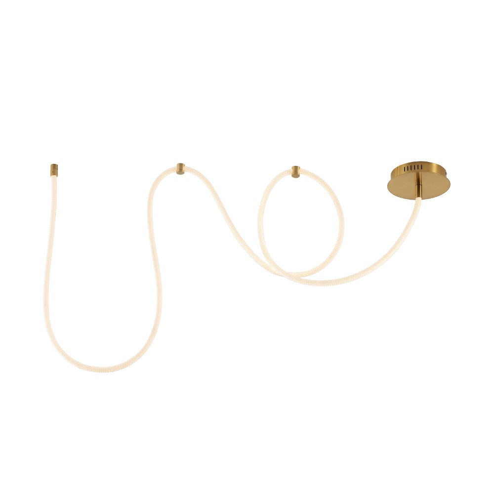 Serafina 62" Contemporary Minimalist 360 Adjustable Silicone Neon Rope Dimmable Linear Integrated LED Flush Mount