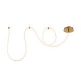 Serafina 62" Contemporary Minimalist 360 Adjustable Silicone Neon Rope Dimmable Linear Integrated LED Flush Mount