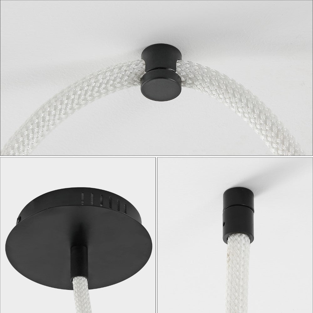 Serafina 62" Contemporary Minimalist 360 Adjustable Silicone Neon Rope Dimmable Linear Integrated LED Flush Mount