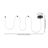 Serafina 62" Contemporary Minimalist 360 Adjustable Silicone Neon Rope Dimmable Linear Integrated LED Flush Mount