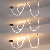 Serafina 62" Contemporary Minimalist 360 Adjustable Silicone Neon Rope Dimmable Linear Integrated LED Flush Mount