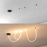 Serafina 62" Contemporary Minimalist 360 Adjustable Silicone Neon Rope Dimmable Linear Integrated LED Flush Mount