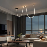 Serafina 62" Contemporary Minimalist 360 Adjustable Silicone Neon Rope Dimmable Linear Integrated LED Flush Mount