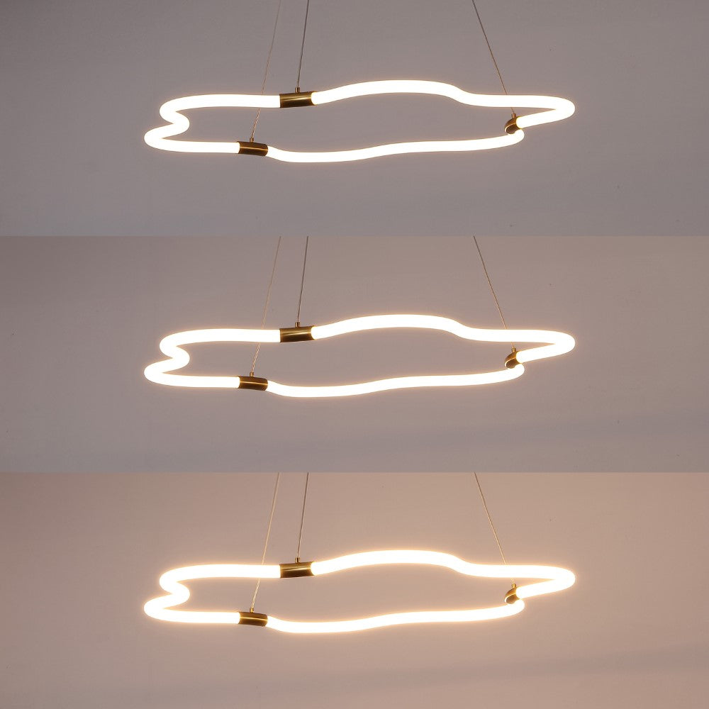 Jarpi 31.5" Contemporary Minimalist Metal/Acrylic Adjustable Dimmable Cloud Integrated LED Chandelier