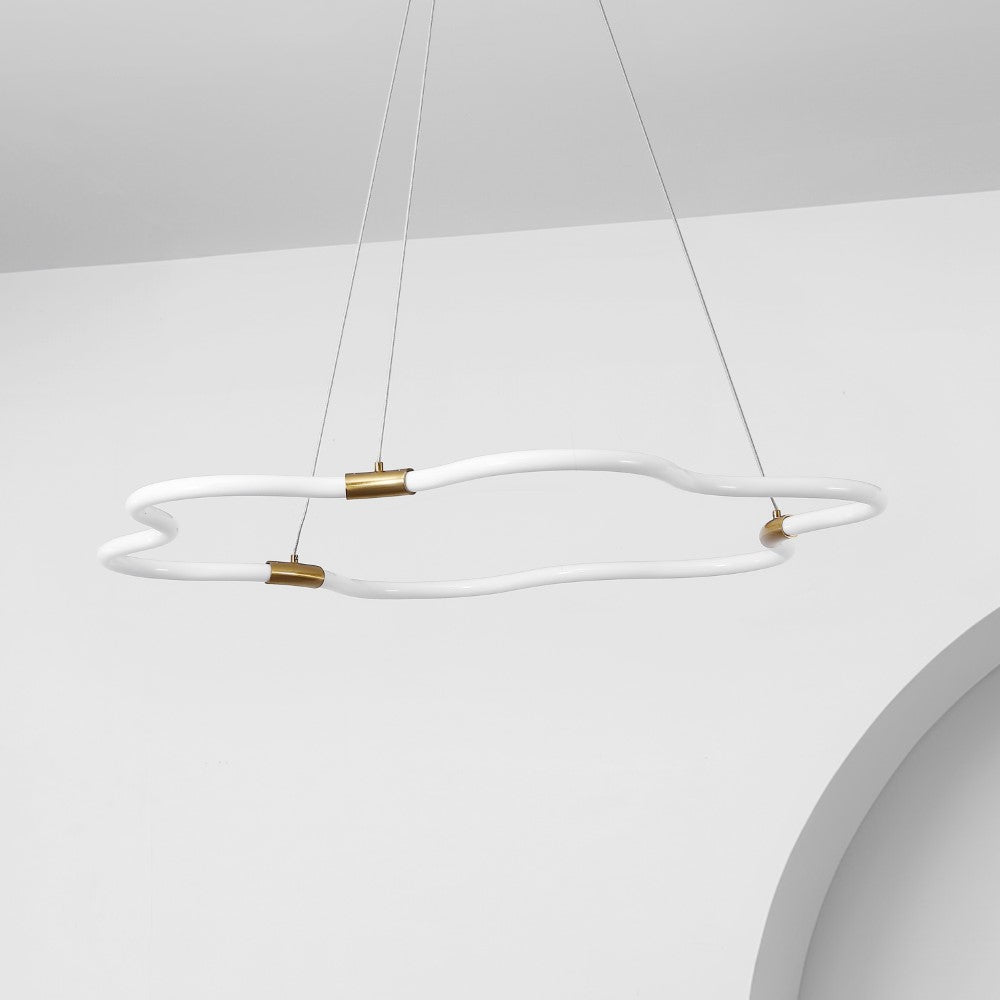 Jarpi 31.5" Contemporary Minimalist Metal/Acrylic Adjustable Dimmable Cloud Integrated LED Chandelier