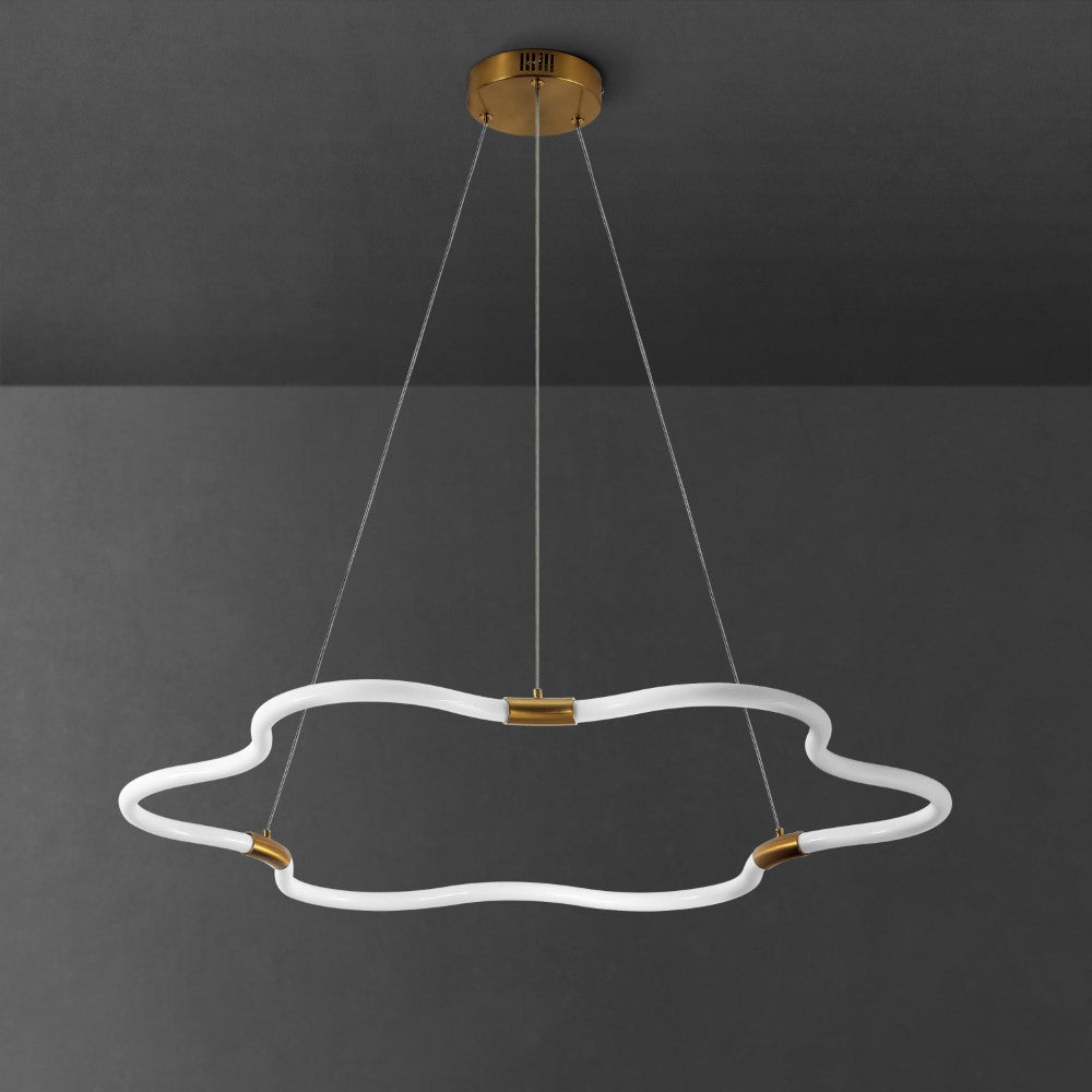 Jarpi 31.5" Contemporary Minimalist Metal/Acrylic Adjustable Dimmable Cloud Integrated LED Chandelier