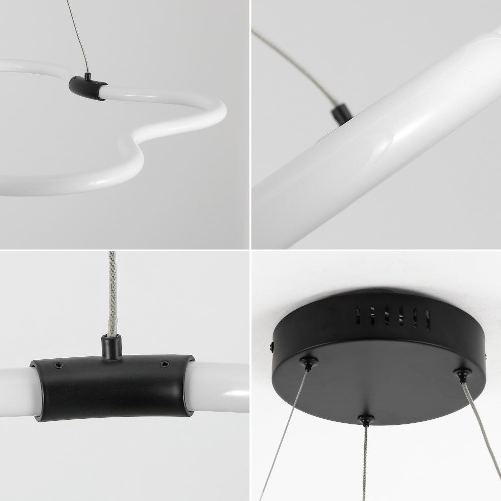 Jarpi 31.5" Contemporary Minimalist Metal/Acrylic Adjustable Dimmable Cloud Integrated LED Chandelier