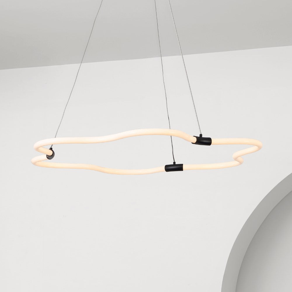 Jarpi 31.5" Contemporary Minimalist Metal/Acrylic Adjustable Dimmable Cloud Integrated LED Chandelier