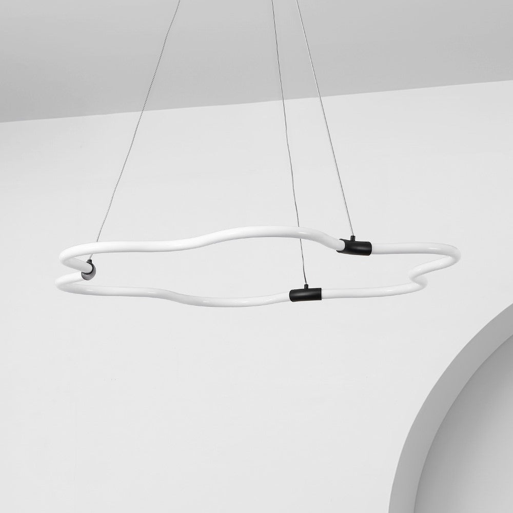 Jarpi 31.5" Contemporary Minimalist Metal/Acrylic Adjustable Dimmable Cloud Integrated LED Chandelier