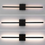Shrut 28" Modern Minimalist Indoor/Outdoor Metal 350-Degree Rotatable Dimmable Integrated LED Wall Sconce