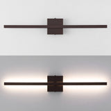 Shrut 28" Modern Minimalist Indoor/Outdoor Metal 350-Degree Rotatable Dimmable Integrated LED Wall Sconce