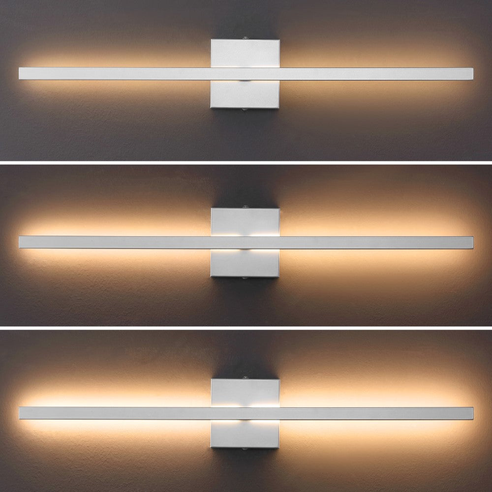 Shrut 28" Modern Minimalist Indoor/Outdoor Metal 350-Degree Rotatable Dimmable Integrated LED Wall Sconce