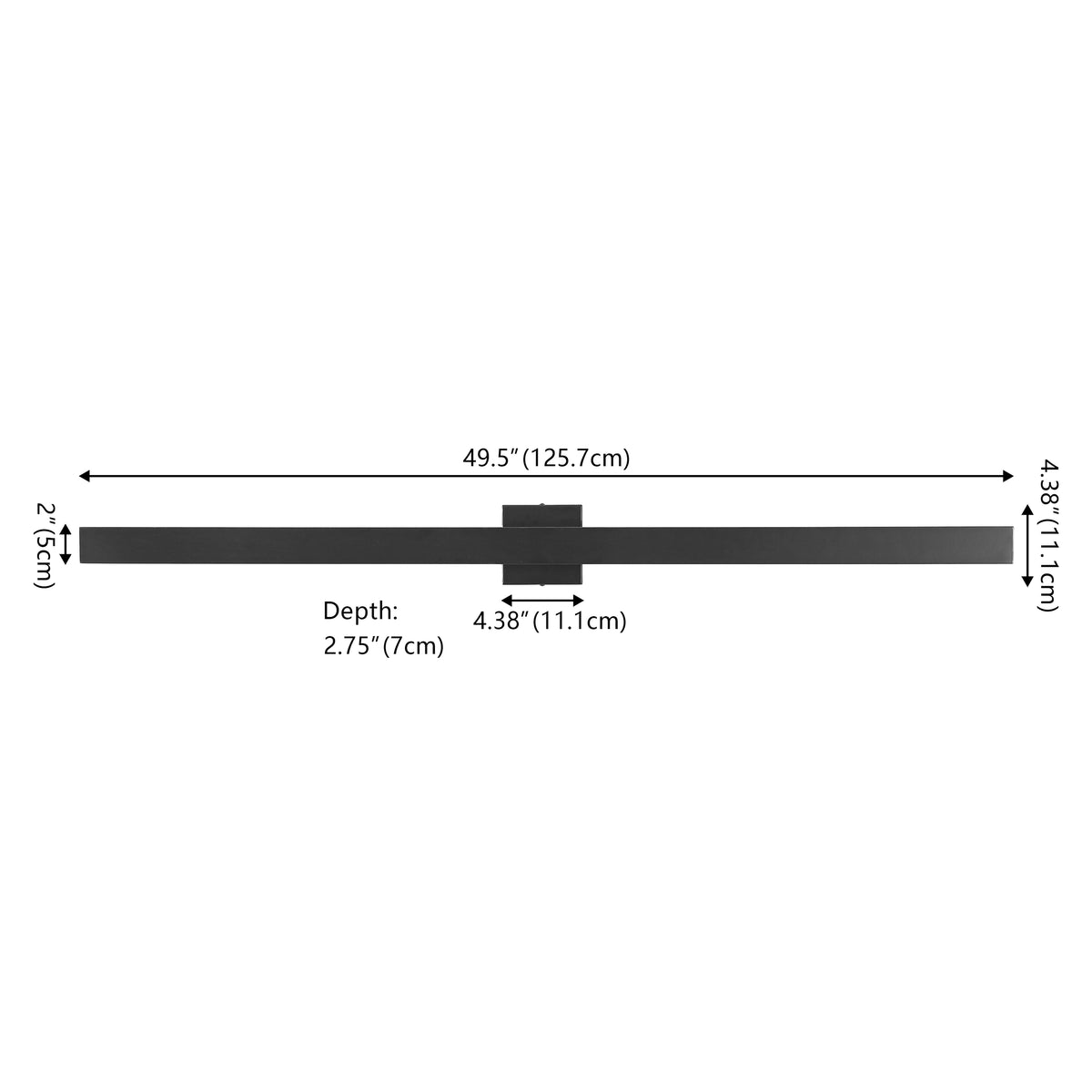 Junipe  49.5" Modern Minimalist Indoor/Outdoor Metal 350-Degree Rotate Dimmable Integrated Linear LED Wall Sconce
