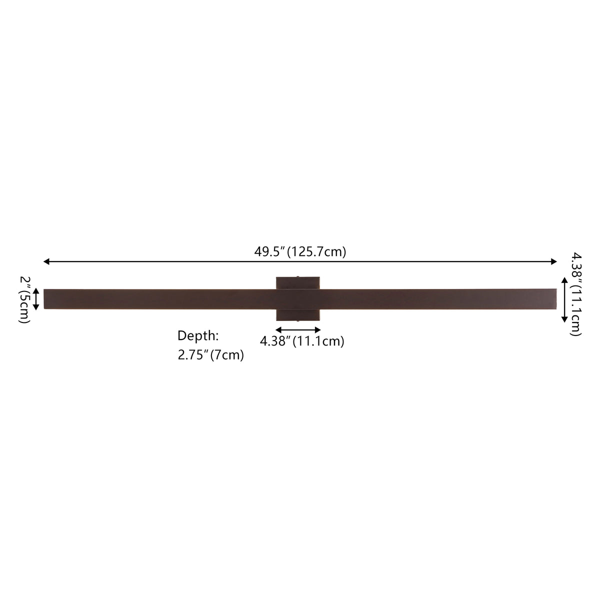 Junipe  49.5" Modern Minimalist Indoor/Outdoor Metal 350-Degree Rotate Dimmable Integrated Linear LED Wall Sconce