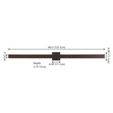 Junipe  49.5" Modern Minimalist Indoor/Outdoor Metal 350-Degree Rotate Dimmable Integrated Linear LED Wall Sconce