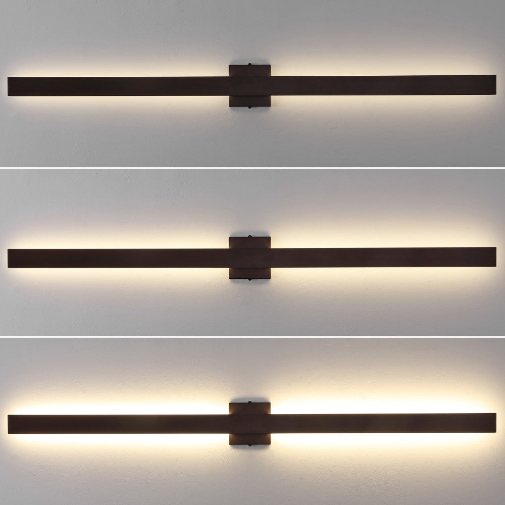 Junipe  49.5" Modern Minimalist Indoor/Outdoor Metal 350-Degree Rotate Dimmable Integrated Linear LED Wall Sconce
