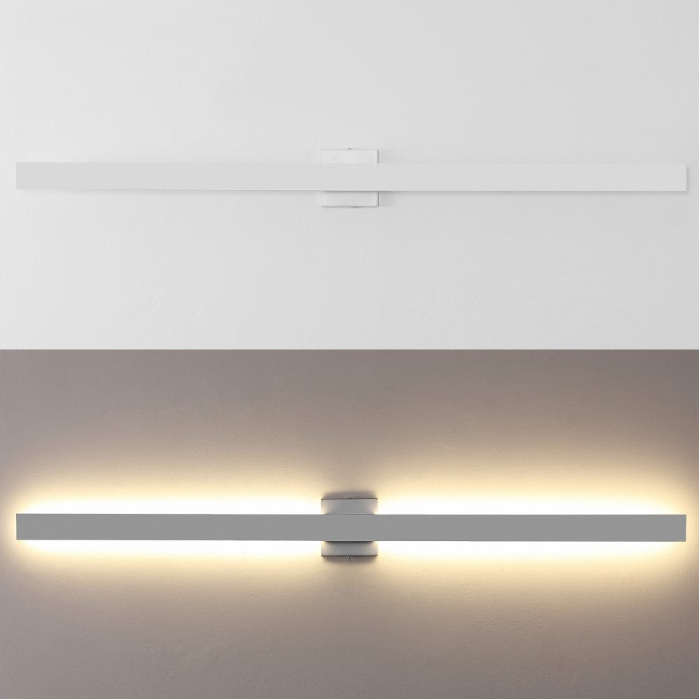 Junipe  49.5" Modern Minimalist Indoor/Outdoor Metal 350-Degree Rotate Dimmable Integrated Linear LED Wall Sconce