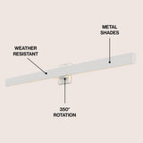 Junipe  49.5" Modern Minimalist Indoor/Outdoor Metal 350-Degree Rotate Dimmable Integrated Linear LED Wall Sconce