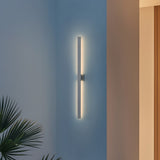 Junipe  49.5" Modern Minimalist Indoor/Outdoor Metal 350-Degree Rotate Dimmable Integrated Linear LED Wall Sconce