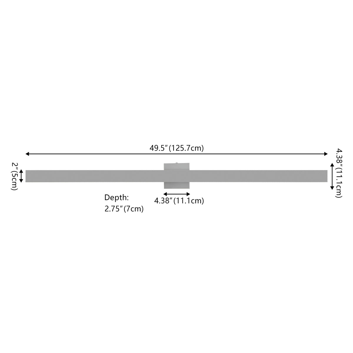 Junipe  49.5" Modern Minimalist Indoor/Outdoor Metal 350-Degree Rotate Dimmable Integrated Linear LED Wall Sconce