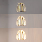 Gigi Modern Glam Metal Adjustable Dimmable Stripe Cage Integrated LED Pendant