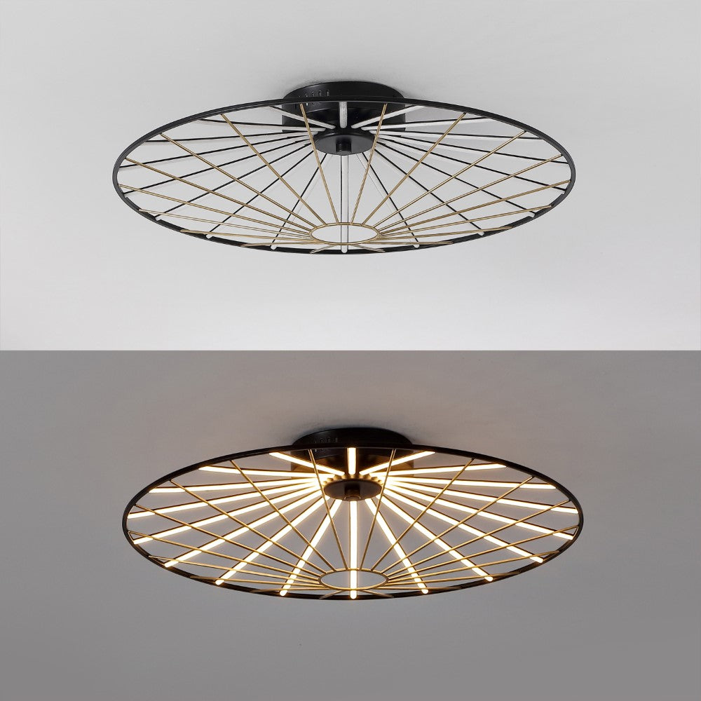 Anders 23.25" Contemporary Scandinavian Dimmable Stripe UFO Integrated LED Flush Mount
