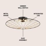 Anders 23.25" Contemporary Scandinavian Dimmable Stripe UFO Integrated LED Flush Mount