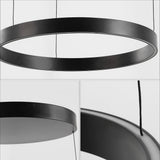 Jense 23.75" Minimalist Modern Metal Adjustable Dimmable Ring LED Pendant