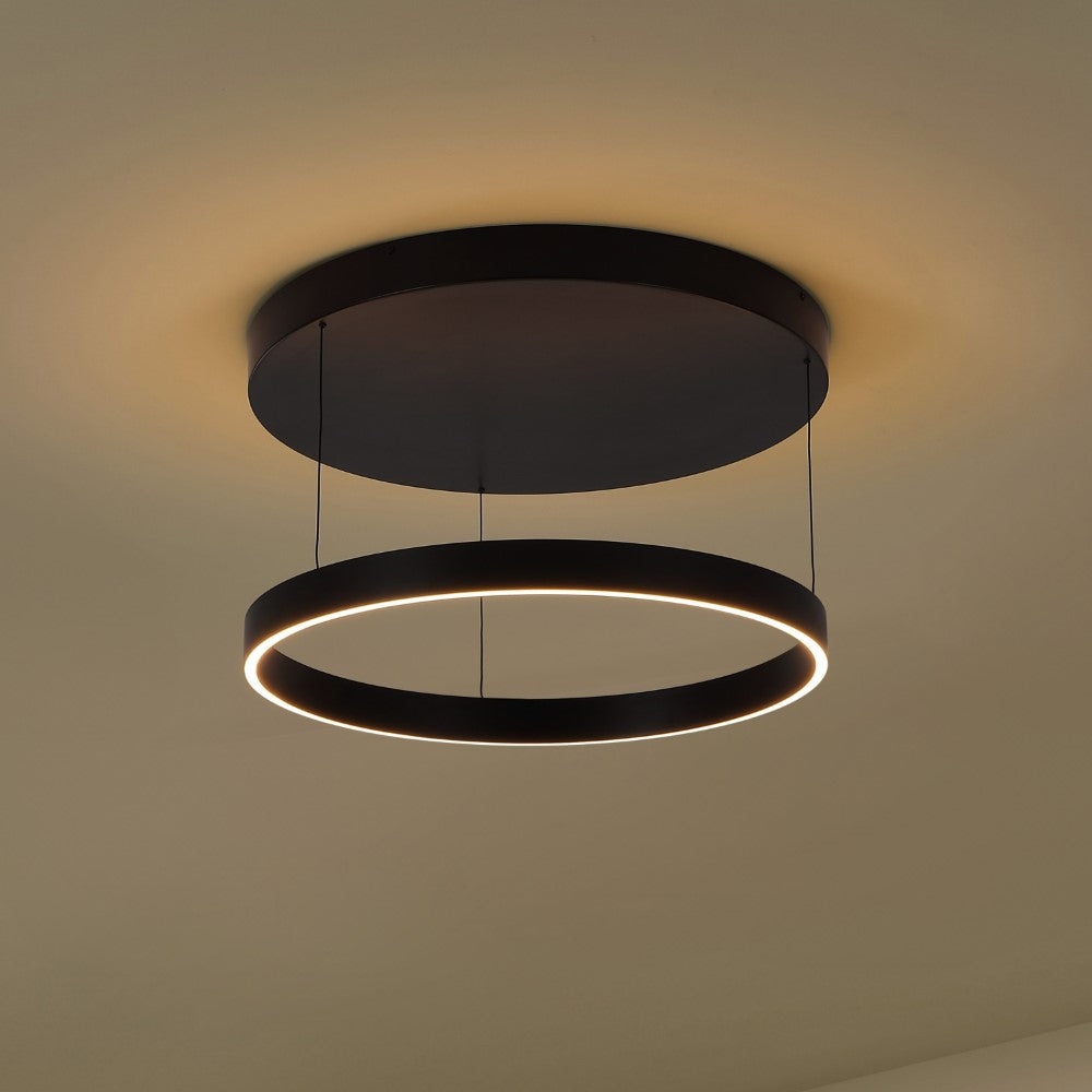 Jense 23.75" Minimalist Modern Metal Adjustable Dimmable Ring LED Pendant