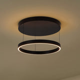 Jense 23.75" Minimalist Modern Metal Adjustable Dimmable Ring LED Pendant