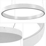 Jense 23.75" Minimalist Modern Metal Adjustable Dimmable Ring LED Pendant