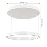 Jense 23.75" Minimalist Modern Metal Adjustable Dimmable Ring LED Pendant