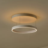 Jense 23.75" Minimalist Modern Metal Adjustable Dimmable Ring LED Pendant