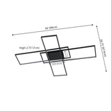 Vala 39" Contemporary Minimalist Metal Adjustable Dimmable Geometric Integrated LED Flush Mount